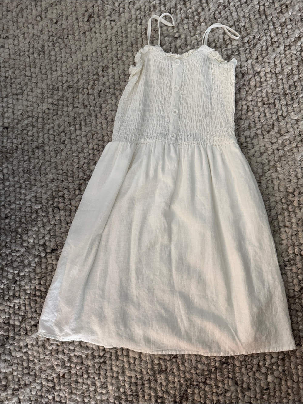 art class White Smocked Button-Front Sundress